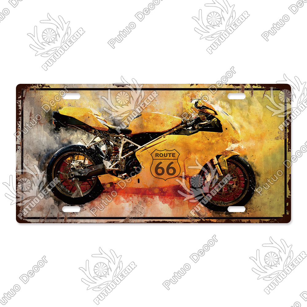 Putuo Decor-placa de matrícula Route 66, letrero de Metal Vintage para Bar, Pub, Gasolinera, garaje, hombre, cueva, decoración de pared del hogar: LP2633