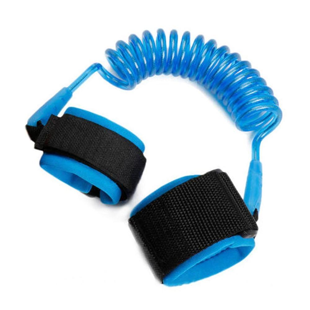 Justerbar barn sikkerhetssele barn håndledd bånd anti-mistet lenke barn belte gå assistent baby rullator armbånd 1.5m: Blå