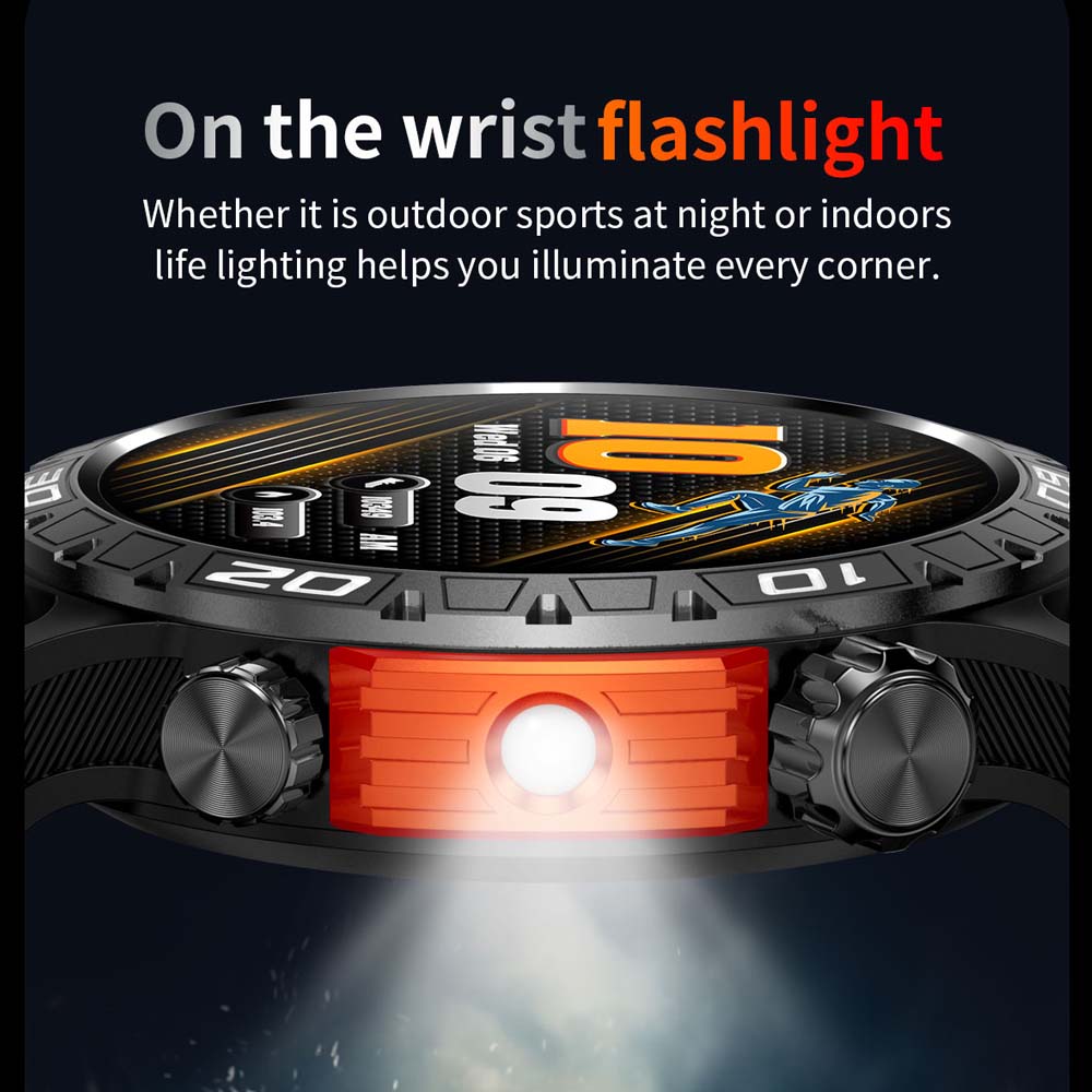 New Sports Smart Watch Men con illuminazione a LED Health Tracker Compass Ultra Long Standby Bluetooth Call SmartWatch per Android IOS