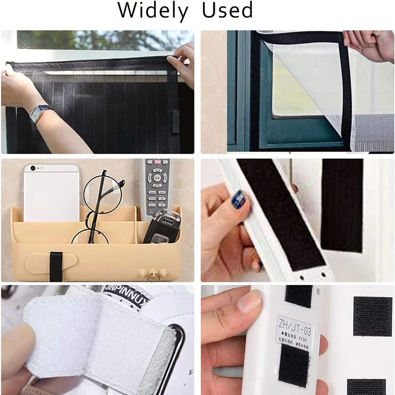 1 M/paar Zelfklevende Klittenband Tape Sticky Back Strips Zelfklevende Sluiting Montage Tape Hang Bevestiging 16/20/30/38/50/100mm