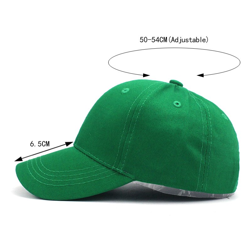 Nuovo Bambini del Berretto Da Baseball di Colore Solido Dei Bambini Snapback Berretti Per La Primavera Estate Hip Hop Della Ragazza del Ragazzo Cappelli Del Bambino Per 1-7 anni di Età Verde