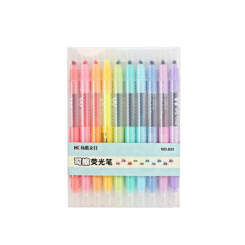 Rotulador que se puede borrar de doble punta, 10 Uds., rotulador de tiza líquida Pastel, marcador fluorescente, resaltador de Color