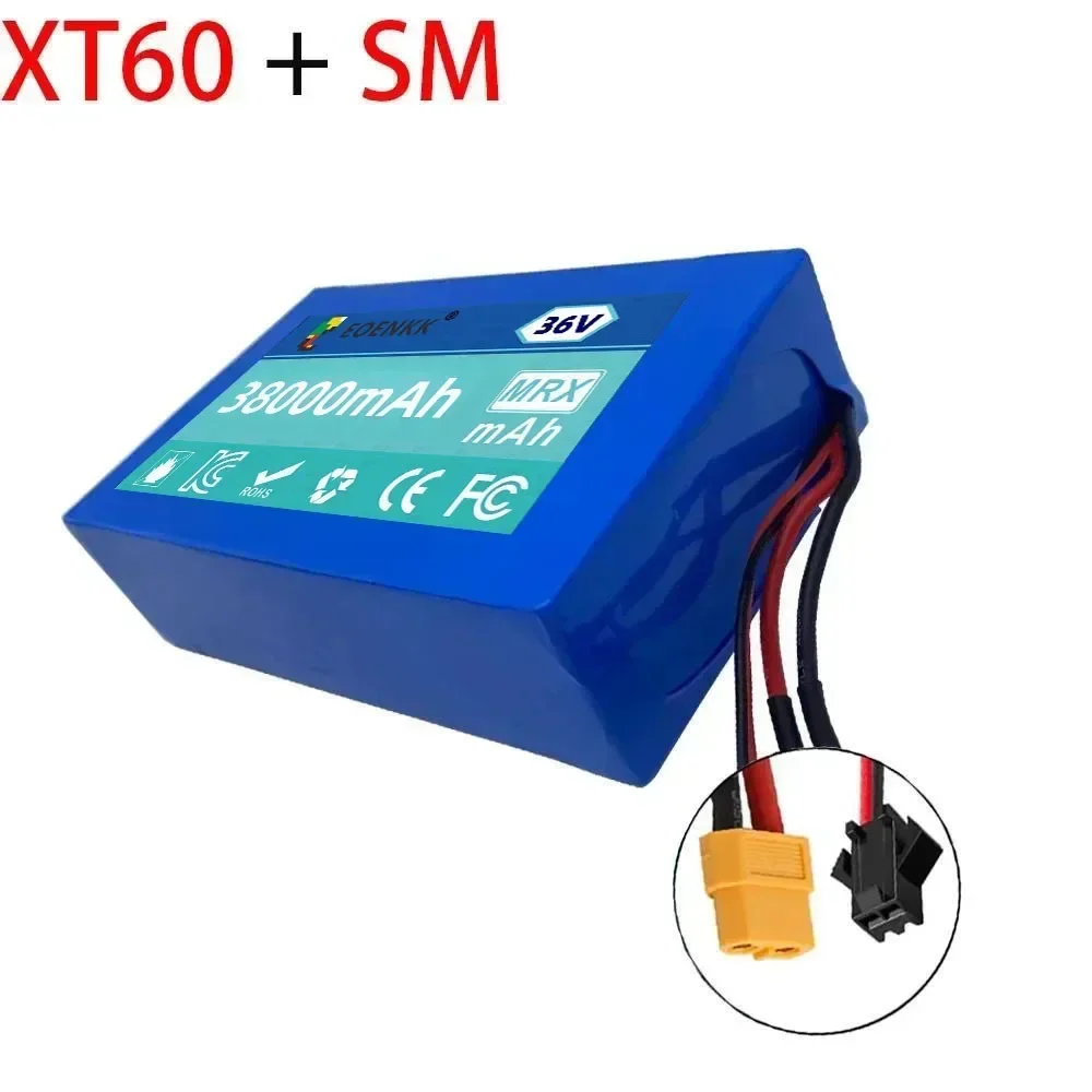 36V 38Ah electric Battery 38Ah 10S2P 18650 Lithium Battery Pack 550W 38000mAh 42V City Coco Cooter Vehicle Battery with BMS: Beige