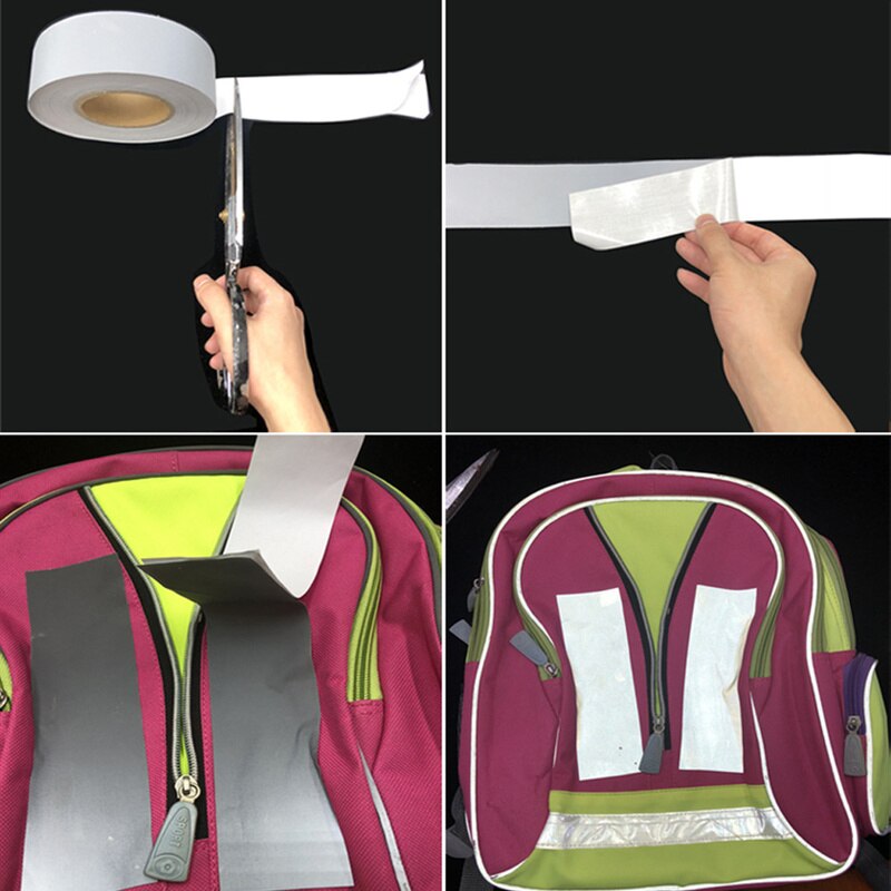Bande adhésive réfléchissante à transfert de chaleur, 1 rouleau de 2/3/3 CM, pour vêtements, fer à repasser sur sac, chaussures, adhésif lumineux, bricolage, artisanat
