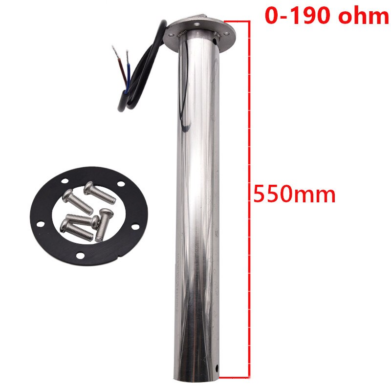 Stainless steel Sewage Level Gauge Sensor 150~600mm fit 0-190ohm Holding Tank Level Gauge meter 7 Colors Backlight: 550mm  0-190 ohm