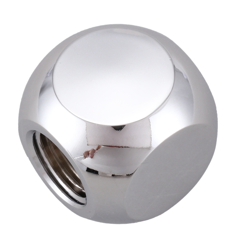 G1/4 Binnendraad Messing 3-Way Splitter Bal Fitting Voor Waterkoeling Tube Fittings Blk Silver Shiny