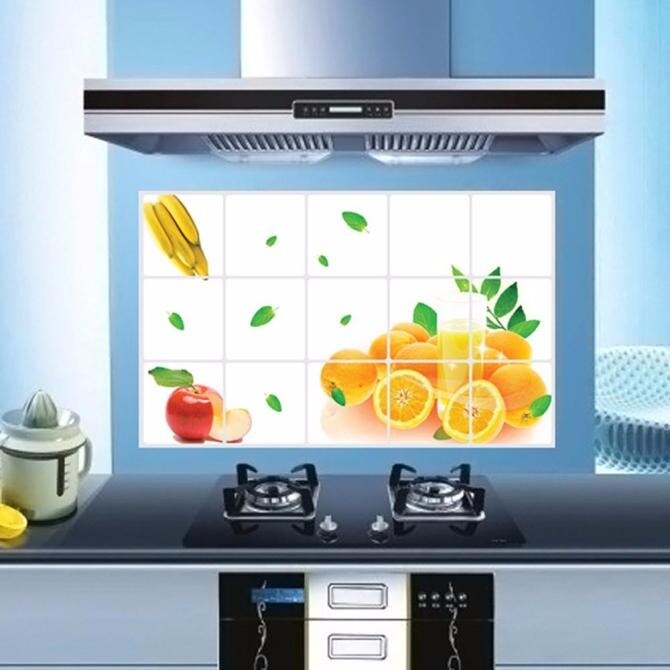 Kitchen Oilproof Removable Wall Stickers Art Decor Home Decal Lemon Fruit Oil Stickers Wall stickers Photo Wall Mural Art Decal