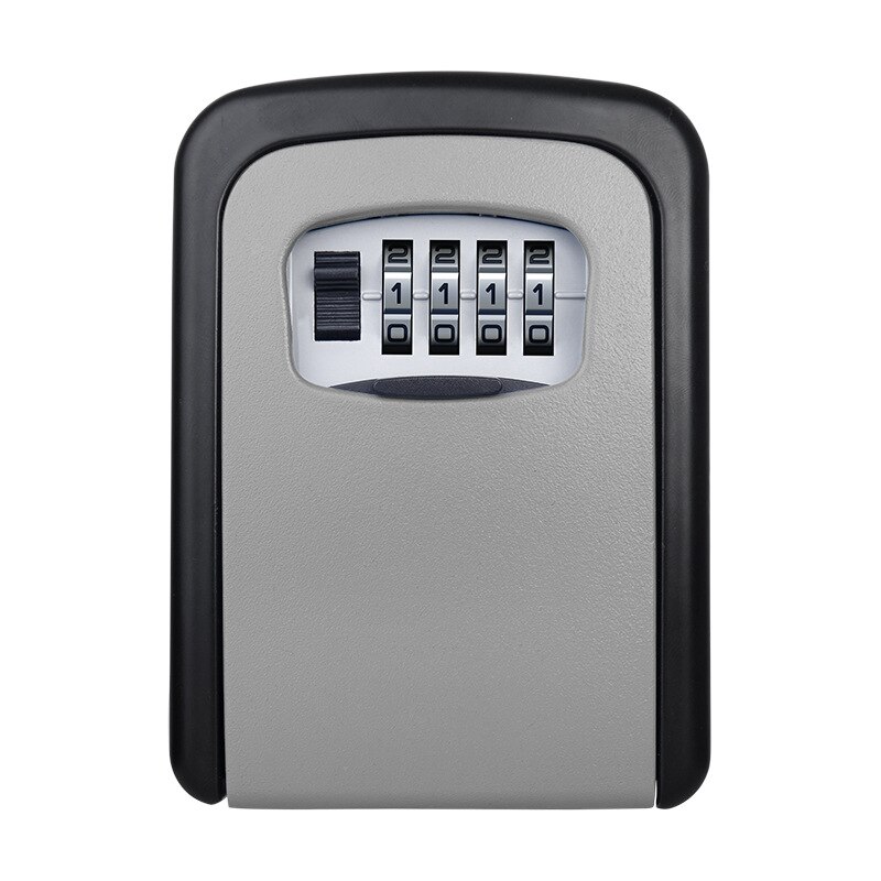 Caja organizadora de almacenamiento para llaves nuevas, con contraseña de 4 dígitos, llaves de repuesto, caja organizadora secreta de Metal oculta para llaves de la oficina en casa: Gray-Black
