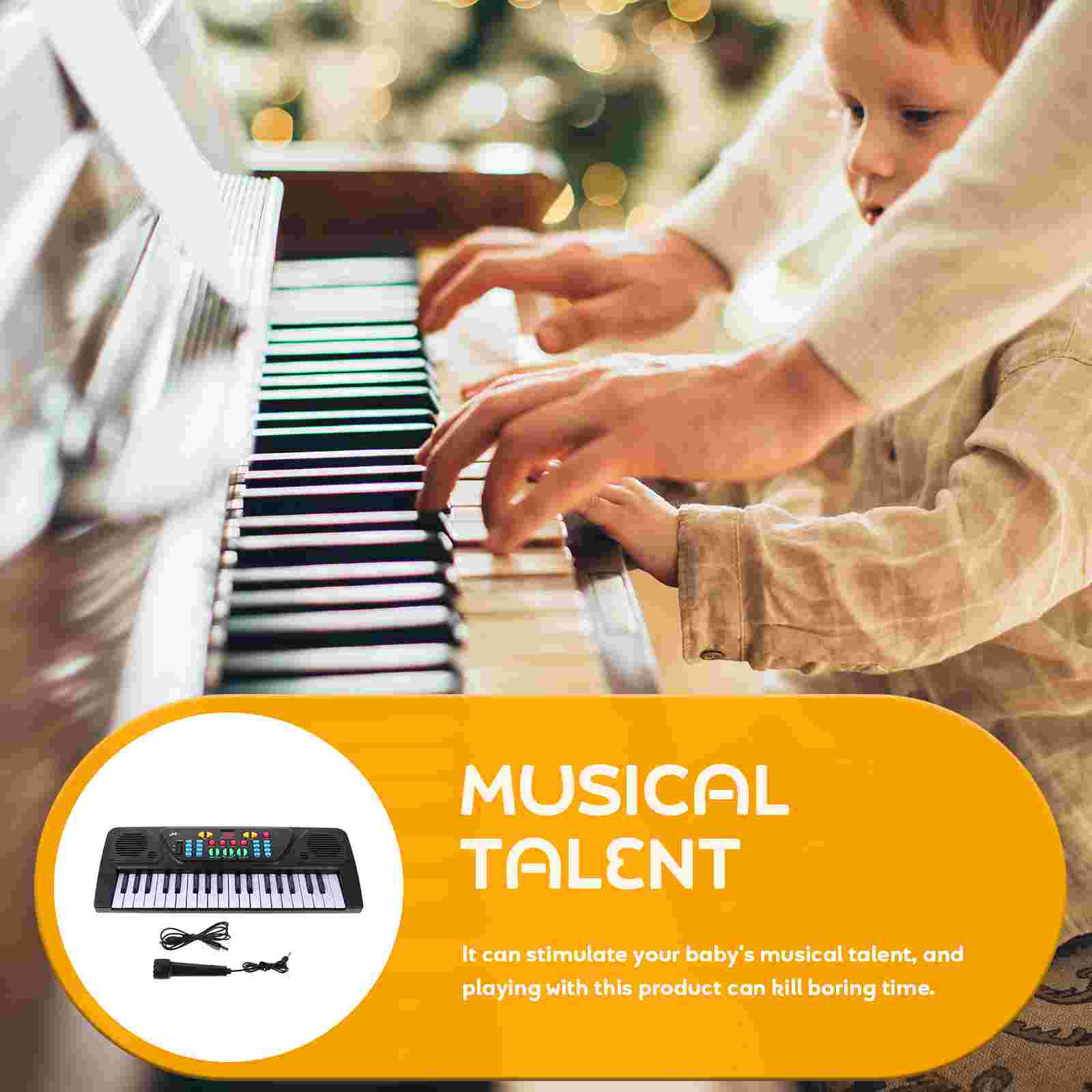 1Set Simulation Piano Multi-functional Children Piano (Black)