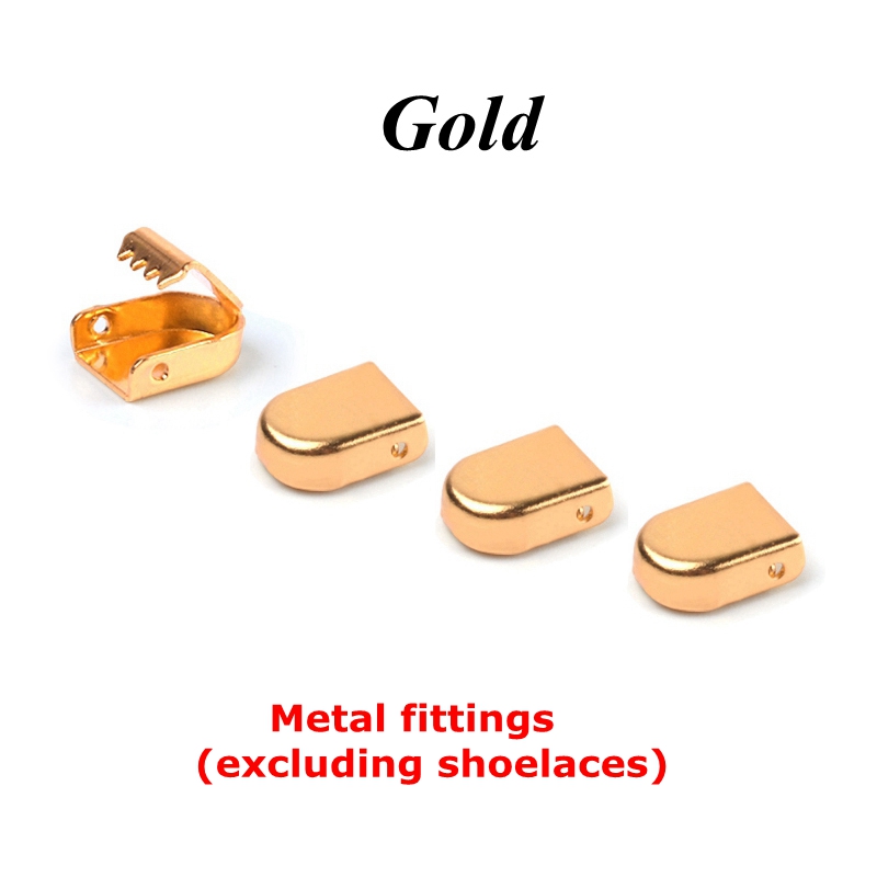 Lacets élastiques rapide sans nœuds à fermoir en métal pour chaussures, lacet plat pour baskets, chaussure de sécurité pour enfants ou adultes unisexes, 1 paire: 4 pcs Gold