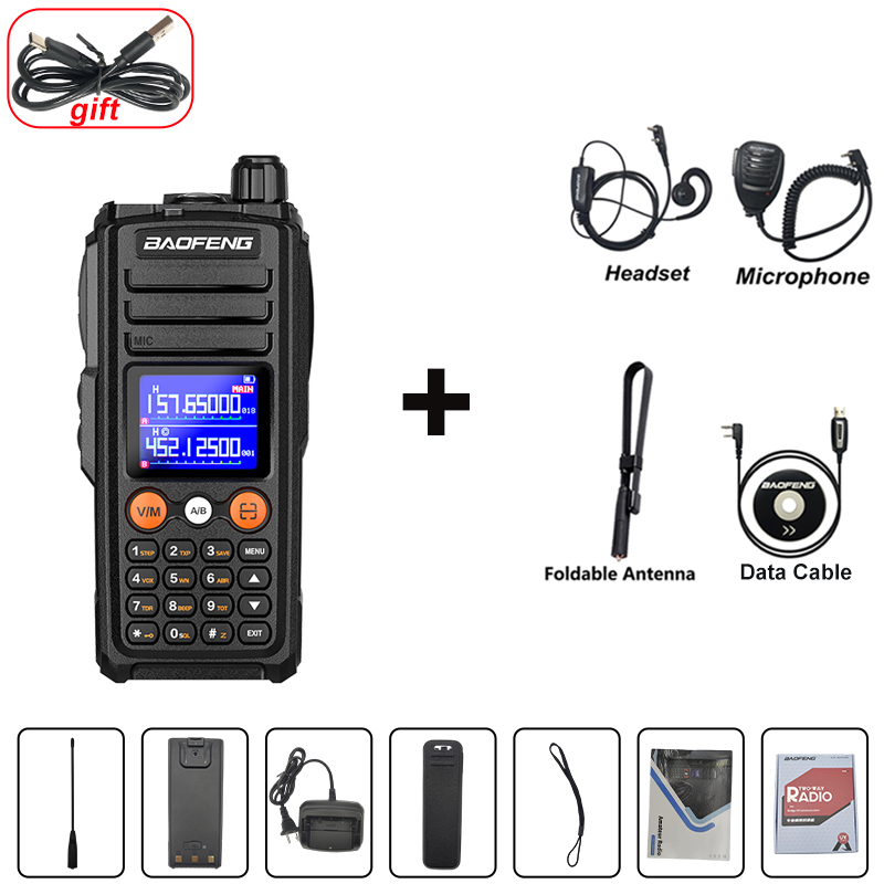 Baofeng UV-27 Walkie Talkie High Power FM NOAA 999CH Wireless Copy Frequency Type-C Portable Long Range 2 Way Radio For Camping: green / US
