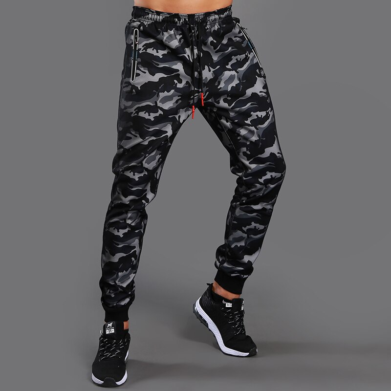 LANTECH Mannen Broek Running Joggers Training Sport Camouflage Sportkleding Fitness Oefening Run Gym Broek Pocket Broek Rits