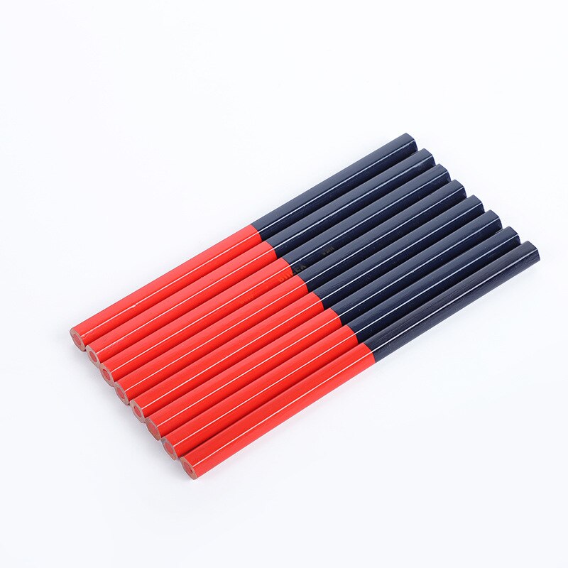 5pc Double Head Red Blue Carpenter Pencils Round Wooden Colored Carpenters Mark Pen for DIY Builders Joiners Tool Stationery: Default Title