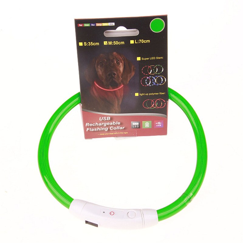 Hondenhalsband led hondenhalsband licht gloeiend in het donker knipperende halsband: Groente