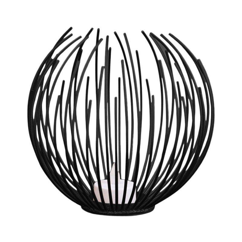 Kaarsenhouder in europese stijl, geometrische ijzeren kaarsenhouder, metalen ambachtelijke beugels, kandelaar 1pc: Zwart