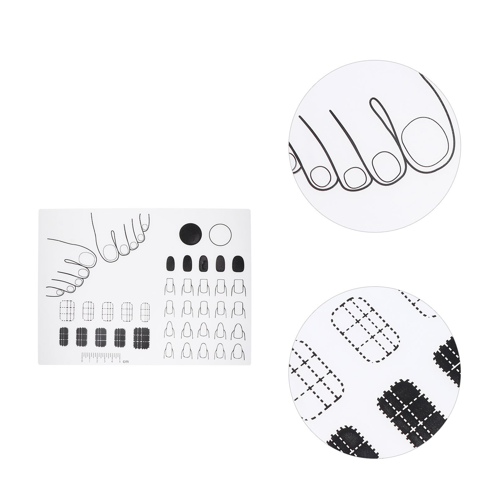 Acrylic Nail Art Train Mat Flexible Pad Template for Making Acrylic Fingernails: White