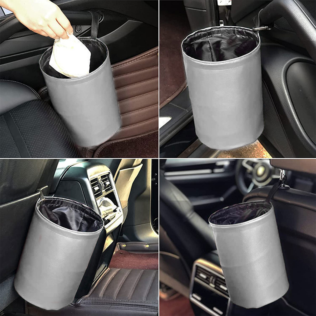 Car Storage Basket Interior Rubbish Container For Waste Organizer Holder Waterproof Garbage Can Trash Bin Folding Storage Bag