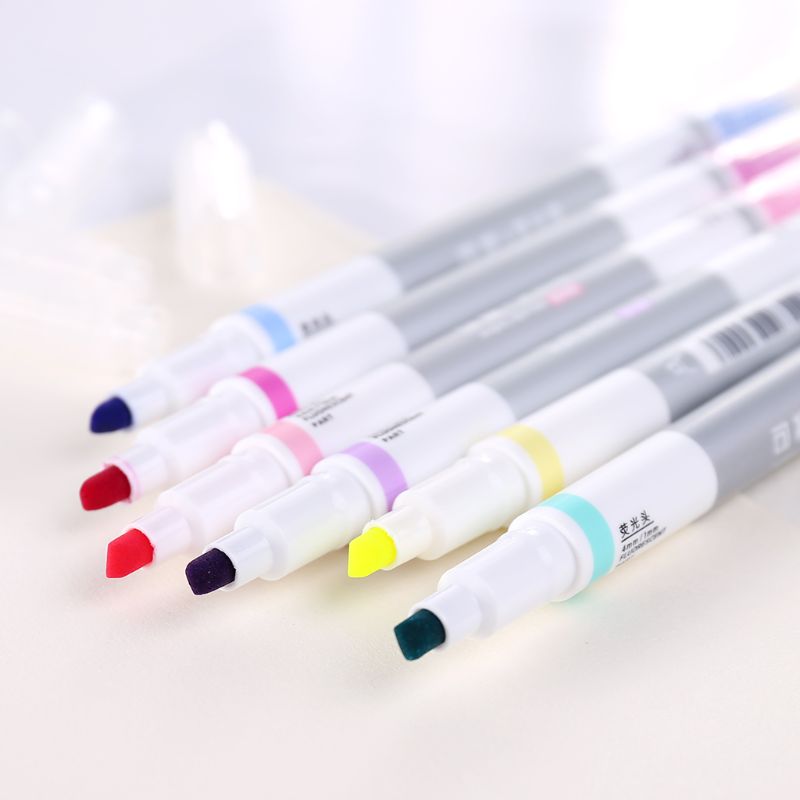6pcs/set Extra-smooth Erasable Highlighter Pen Marker Pastel Liquid Chalk Fluorescent Pencil