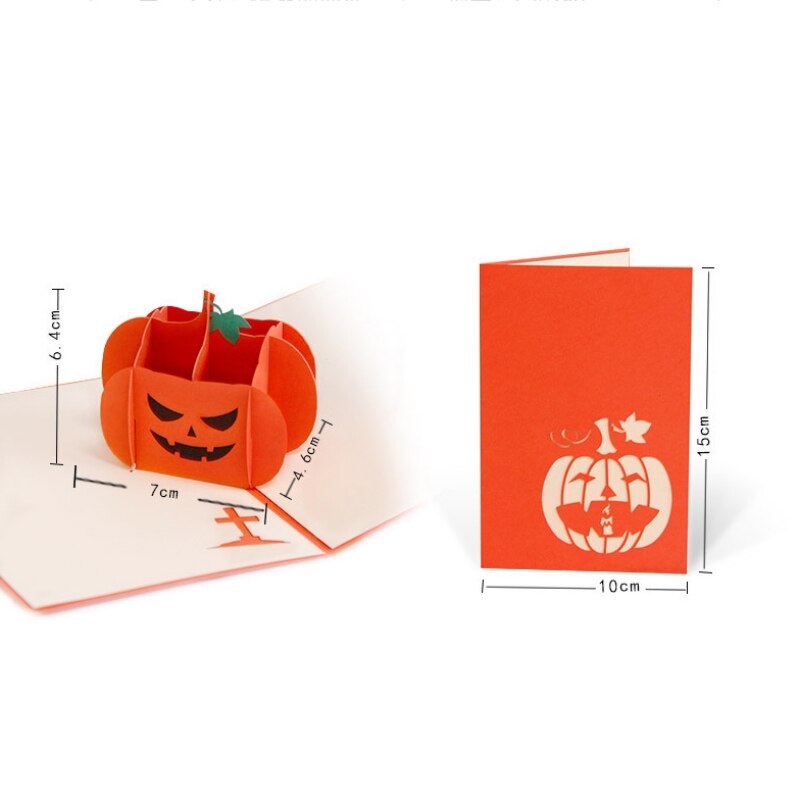 Halloween 3D Popup Angry Pompoen Wenskaart Creatieve Uitnodigingen Kaart Envelop Inbegrepen voor Halloween Festival Pro