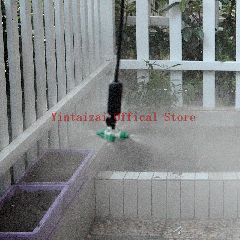 Nebulizador verde de 10 piezas, conjunto colgante de rociador de nebulización cruzada, accesorios de riego por goteo para invernadero