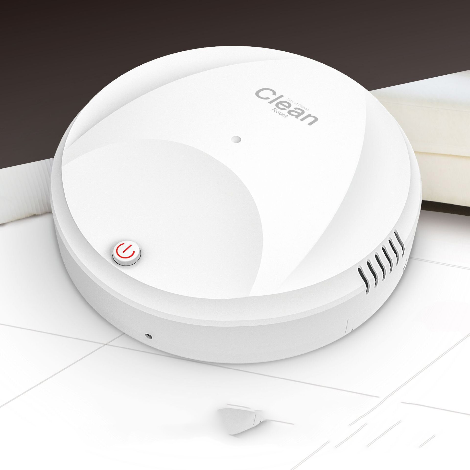 Automatische Robot Stofzuiger Sterke Zuigkracht Droog Vegen Floor Dust Collector USB Oplaadbare Smart Robot Thuis Cleaning Tools: WHITE