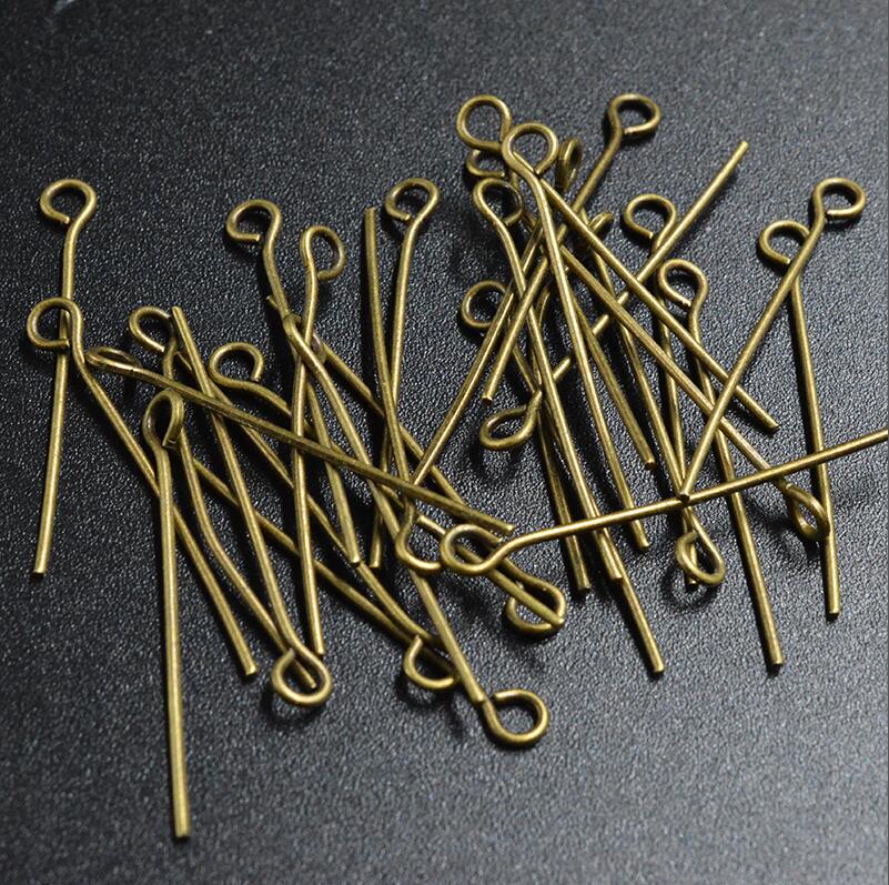 300 Uds. 16mm Pines de nueve palabras alfileres con ojetes hallazgos de joyería para hacer joyas, pendientes DIY Accesorios: Antique Bronze