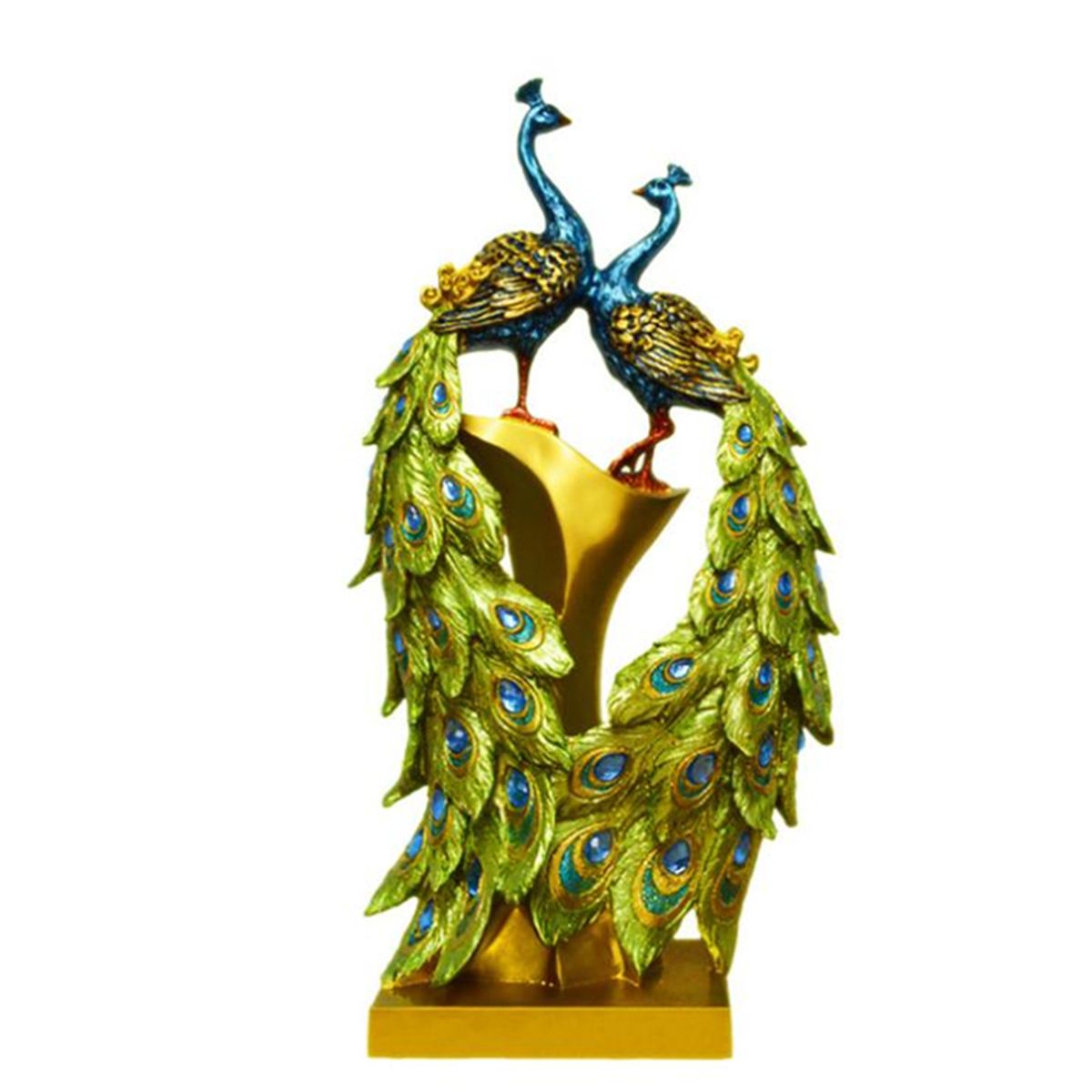 Traditionel kinesisk påfugl par skulptur elskere påfugl statue maskot håndværk ornament dekoration valentinsdag