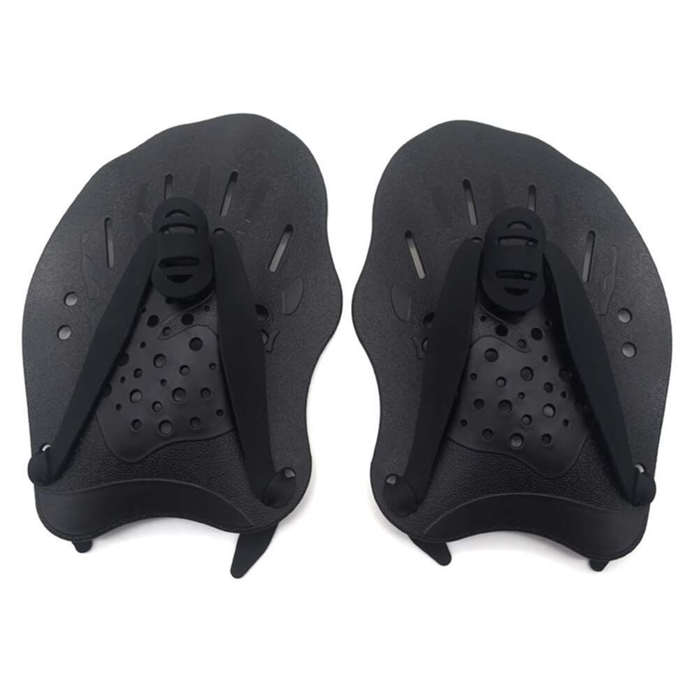 Accesorios de natación para hombres, mujeres y niños, manoplas ajustables de entrenamiento, manoplas con correas, almohadillas, aletas, novedad de: Black