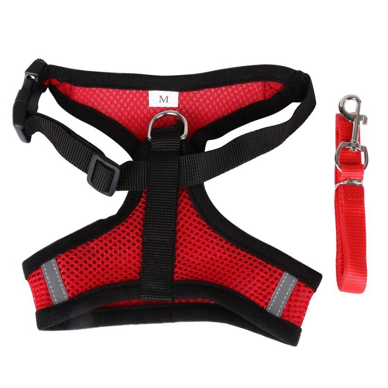 Adjustable Nylon No Pull Dog Harness Vest For Big Dog Harness Large Dog Leash XL Medium Pet Supplies Vest Pet Collar: Red / S