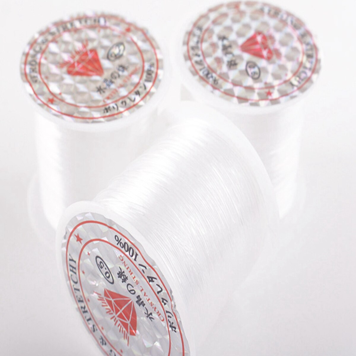 5 Rolls Clear Nylon Vissen Wire Non Stretch Kralen Koord Onzichtbare 0.2Mm-0.8Mm