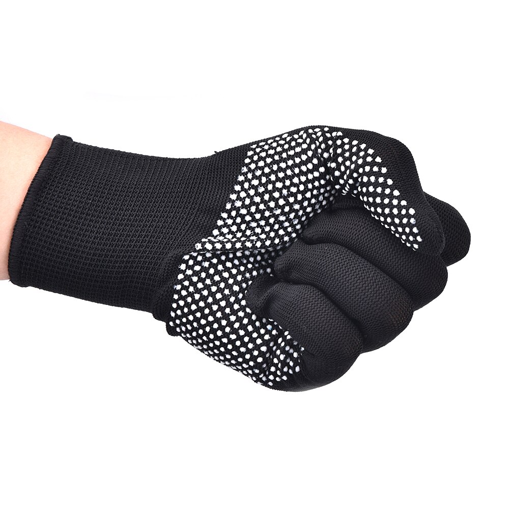 Guantes Térmicos de estilismo para peluquería, resistentes al calor, Color negro y gris, 1 par