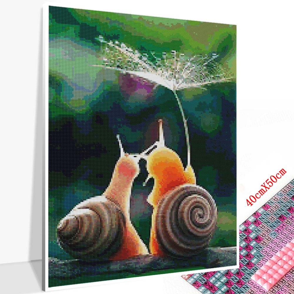 Huacan – peinture diamant thème escargot, broderie complète 5d, perles carrées ou rondes, à faire soi-même, décoration artistique pour la maison