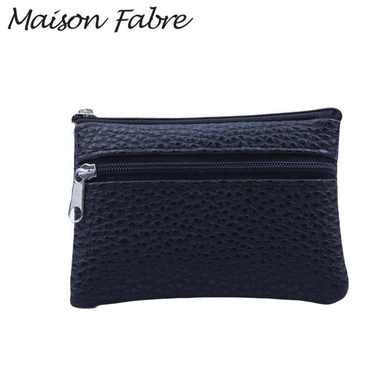Maison fabre mænds tegnebog lædermærke kvinder møntpung lynlås rejsetaske kortholder kobling lille tegnebog mænd kortholder: Sort