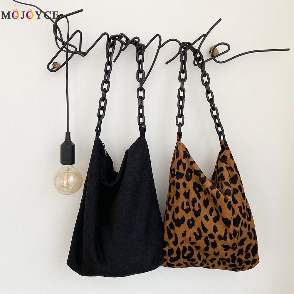 Sacos de ombro para as mulheres 2020 designer grande capacidade das correntes acrílicas do vintage totes leopart lona feminina casual crossbody