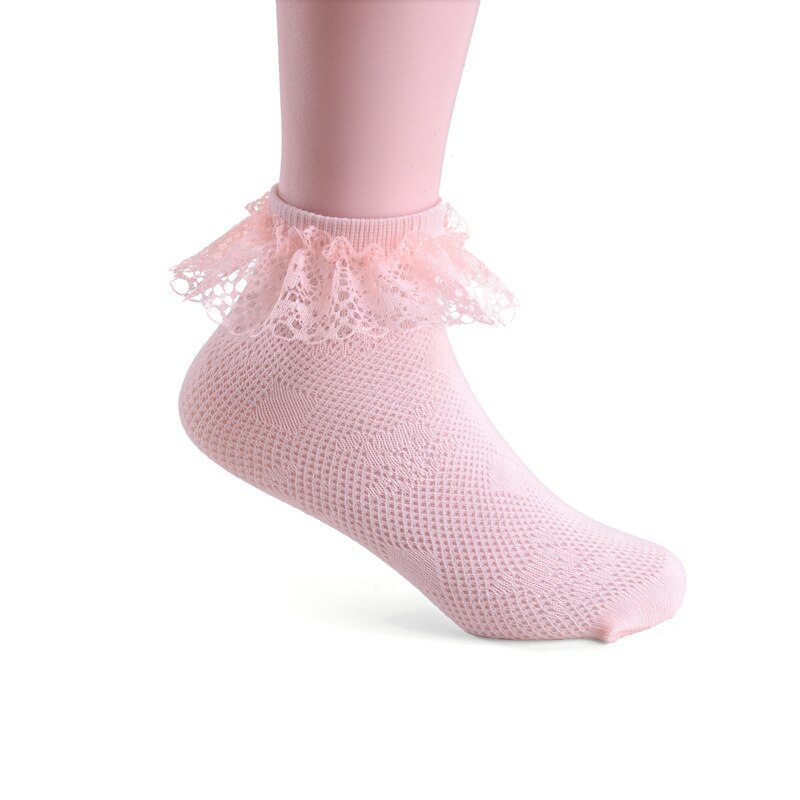 1 Pair Lytwtw's Cute Lace Breathable Thin Newborn Baby Girl Kids Sock Anti Slip Summer Mesh Socks Children