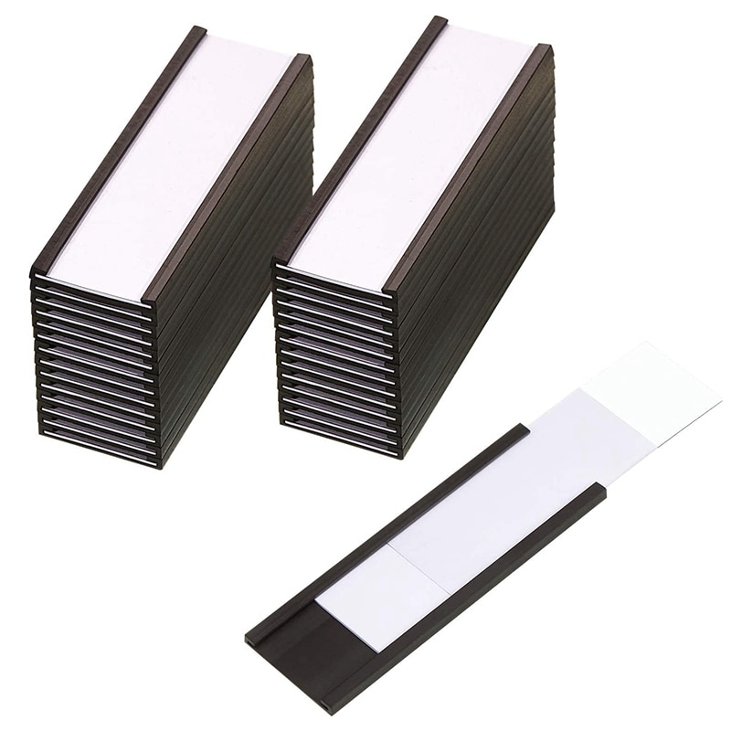 30Pcs Magnetische Label Houders Met Magnetische Data Card Houders Met Clear Plastic Protectors Voor Metalen Plank (1X3 Inch): Default Title