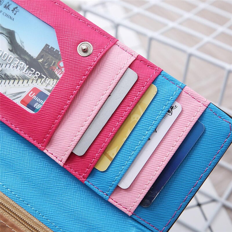 Kvinnor plånbok enkel retro uggla utskrift långa myntkortshållare handväska kvinna plånbok portafoglio donna monedero mujer