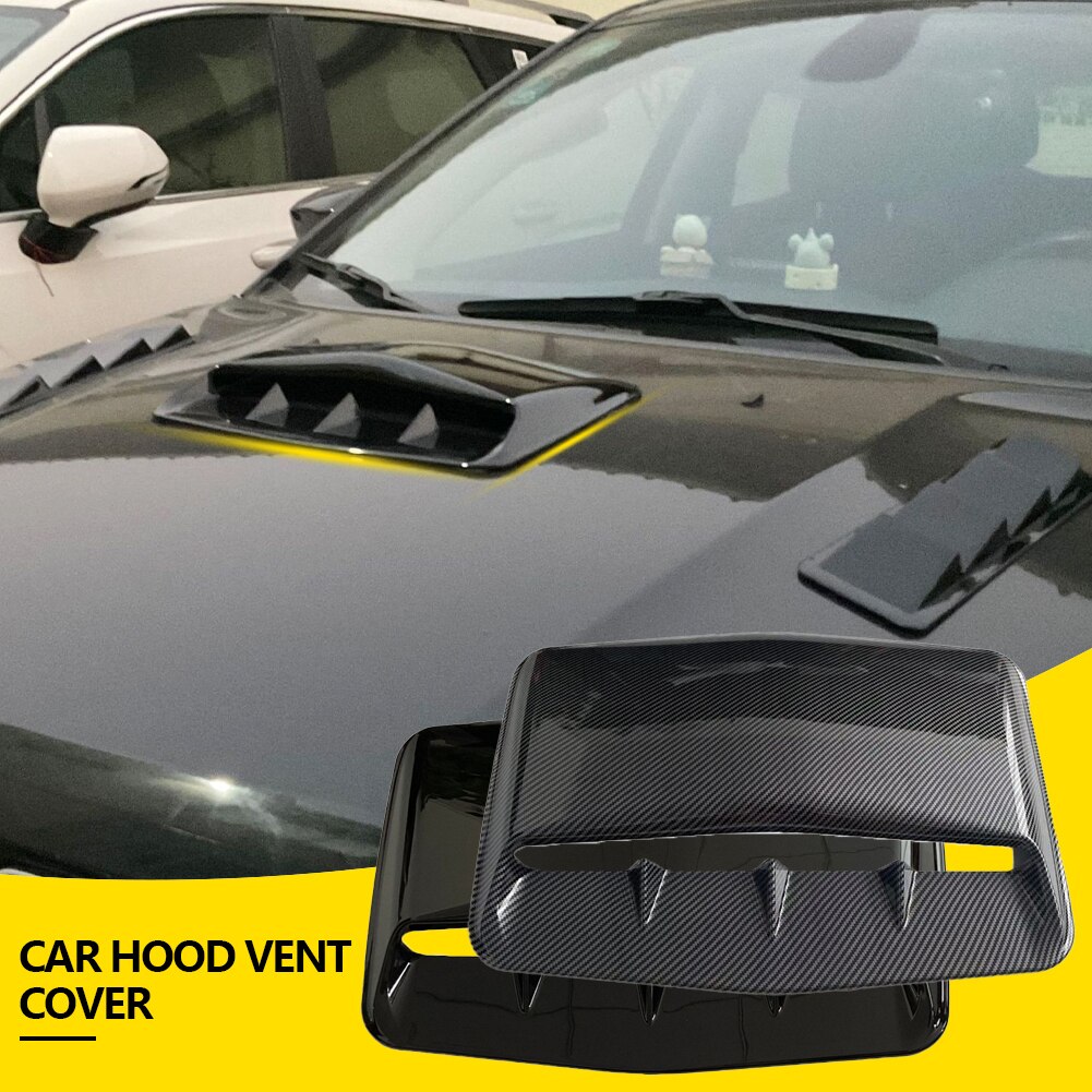 Cubierta decorativa Universal de fibra de carbono para coche, célula de entrada de flujo de aire, capó, pala, cubierta de ventilación, pegatinas, decoración, estilismo
