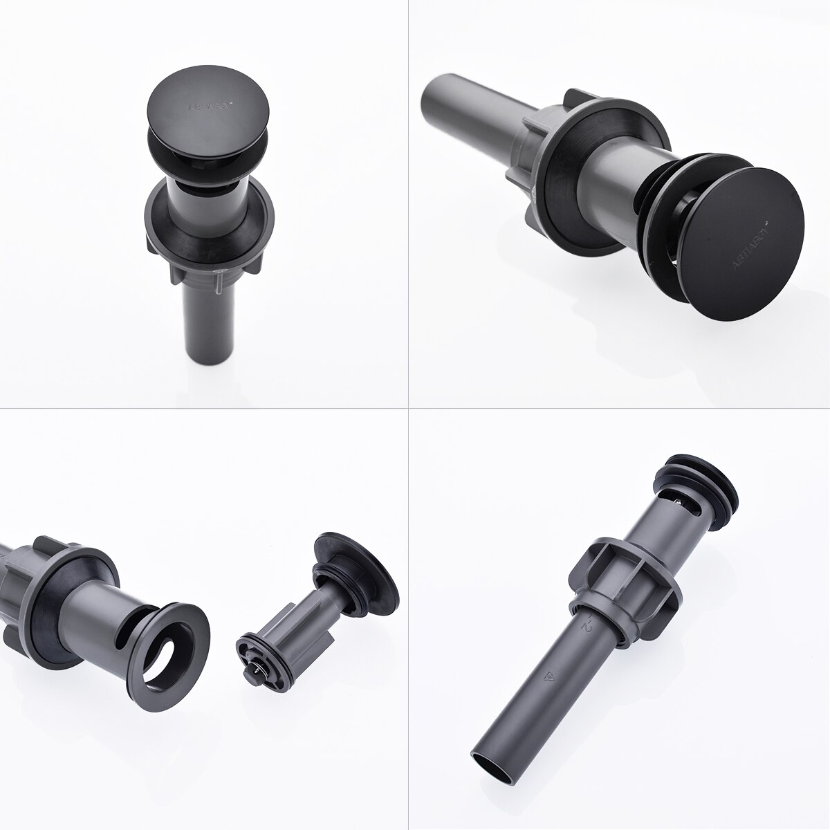 Black Round Style Bathroom Basin Sink Pop Up Drains Stainless Steel Kitchen Sink Drainer Stopper Drain Strainers with Overflow