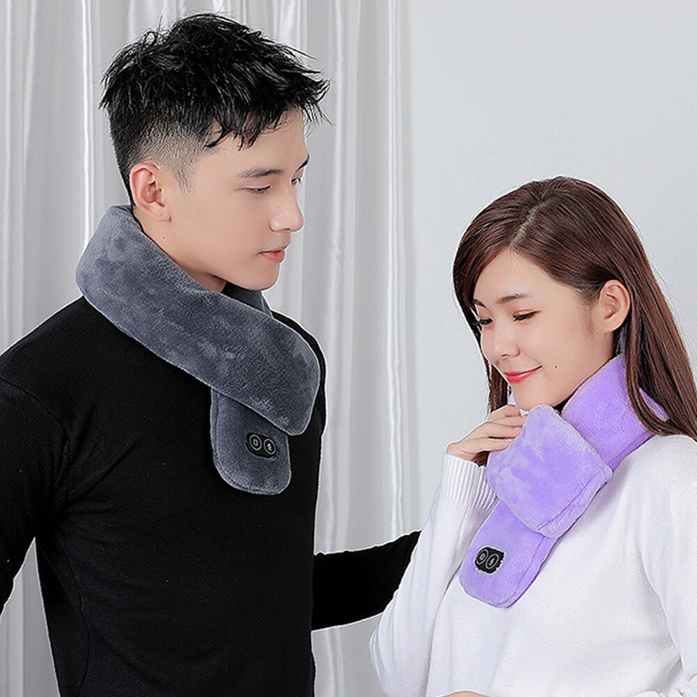 Kvinder mænd usb opvarmet tørklæde udendørs sport blød par temperatur kontrol sjal vinter varm cervikal hals wrap vaskbar skulder