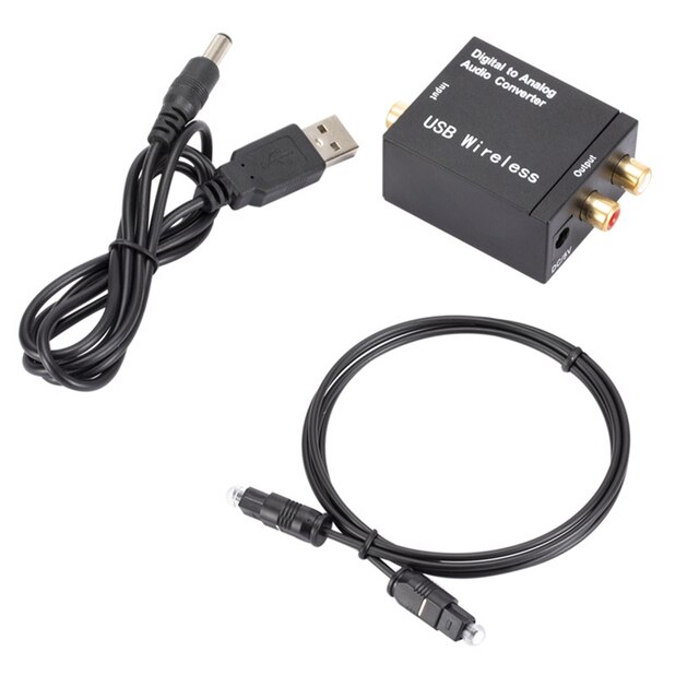 Digitale Audio Analoog Converter Ondersteuning Bluetooth Optical Fiber Toslink Signaal Naar Rca R/L Elektronische Audio Decoder Versterker: Default Title