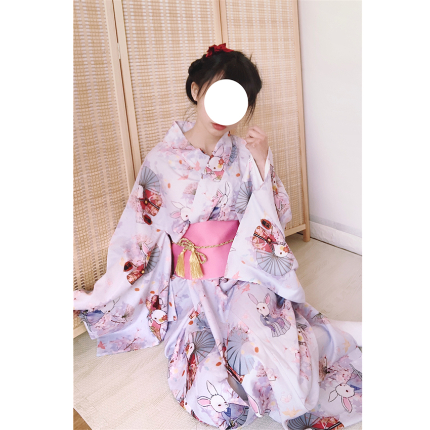 Vestido Kimono tradicional japonés para mujer, Kimono Oriental Yukata para Festival de Año , disfraces de Cosplay Vintage Obi