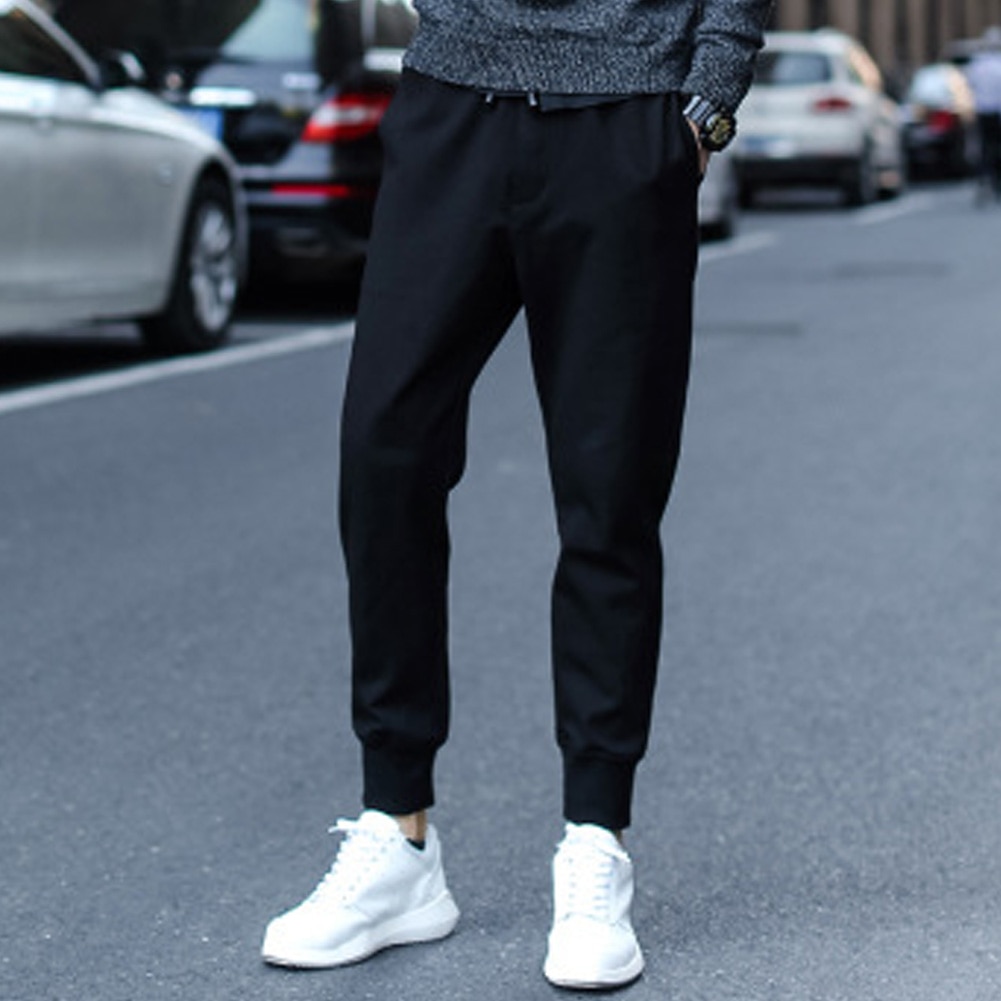 Pantalones Casual harén de verano para hombre, pantalones largos sueltos de Fitness, pantalones cómodos con cordones M