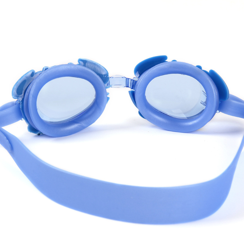 Youyou Children Swimming Glasses Adjustable Eyeglass Belt Nose Swim Goggles Water-proof Anti-fog Frame Pool Blue