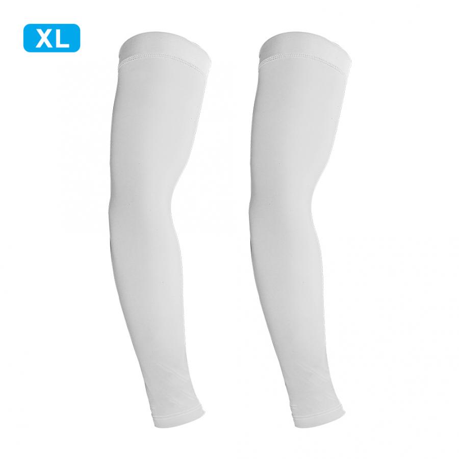 1 Pair Breathbale Unisex Outdoor Sports Ice Silk Sunscreen UV-Proof Protector Riding Arm Sleeve For Bicycle Accessory: White / XXL