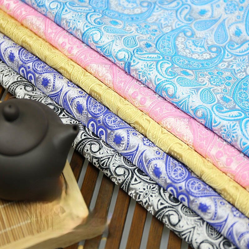 Brokad jacquard siden tyg kostym kinesiska kläder klänning kimono kläder tyger pipa blomma