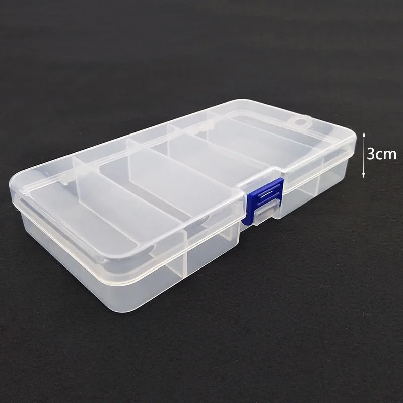 Outkit 5 Compartimenten Transparante Zichtbare Plastic Visgerei Doos Vissen Lokken Opbergdoos Case Fish Tool 17.7*93Cm