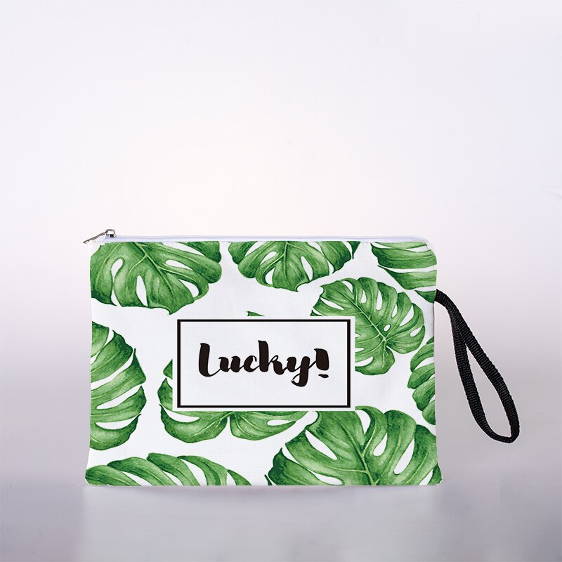 Groene Plant Print Cosmetische Tas Reizen Outdoor Meisje Dames Cosmetische Tas Toiletartikelen Opbergtas Dames Opslag Cosmetische Box