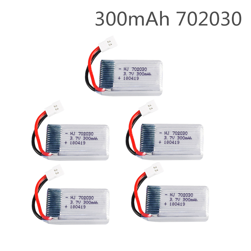 3.7V 300mAH Lipo Battery With Charger For Udi U816 U830 F180 E55 FQ777 FQ17W Hubsan H107 Syma X11C FY530 RC Drone Battery: 5pcs