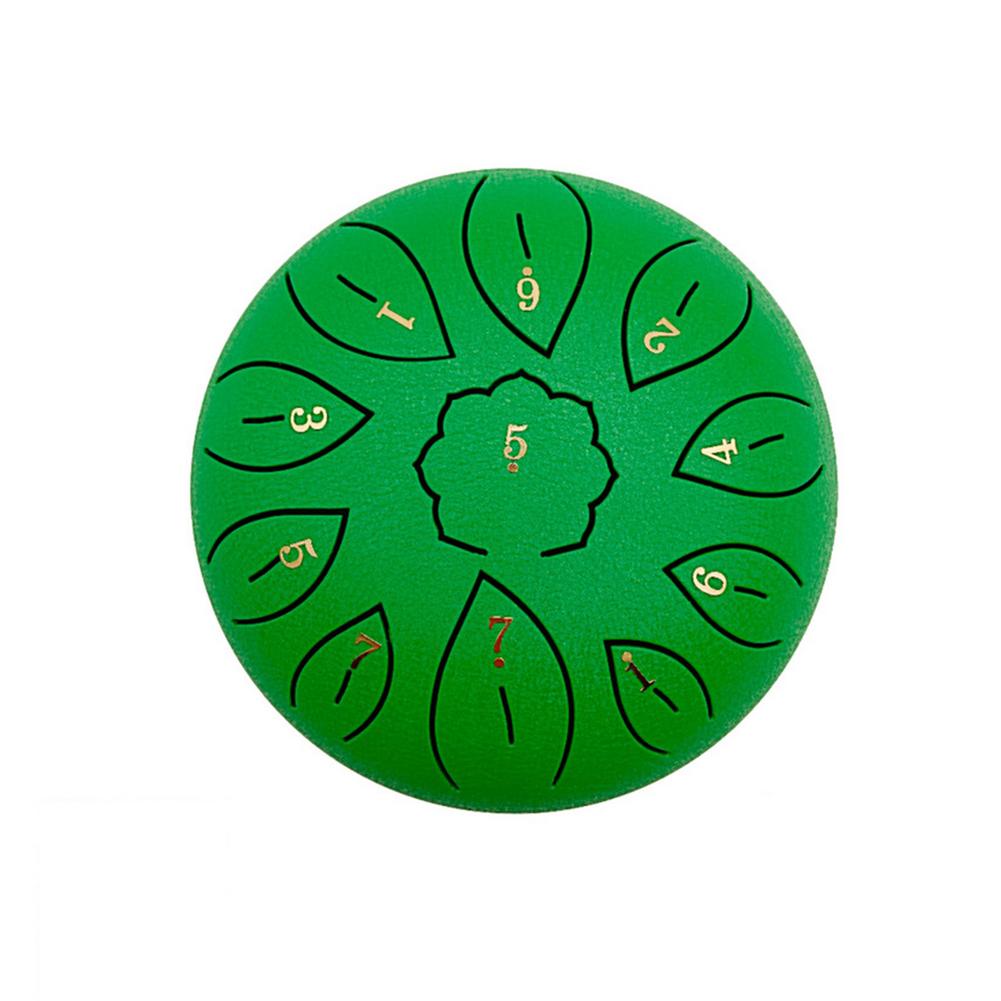 6 Inch Mini Drum 11 Tone Staal Tong Drum Tune C Percussie Hand Pan Drum Met Gewatteerde Drum Tas Musical instrumenten: Green
